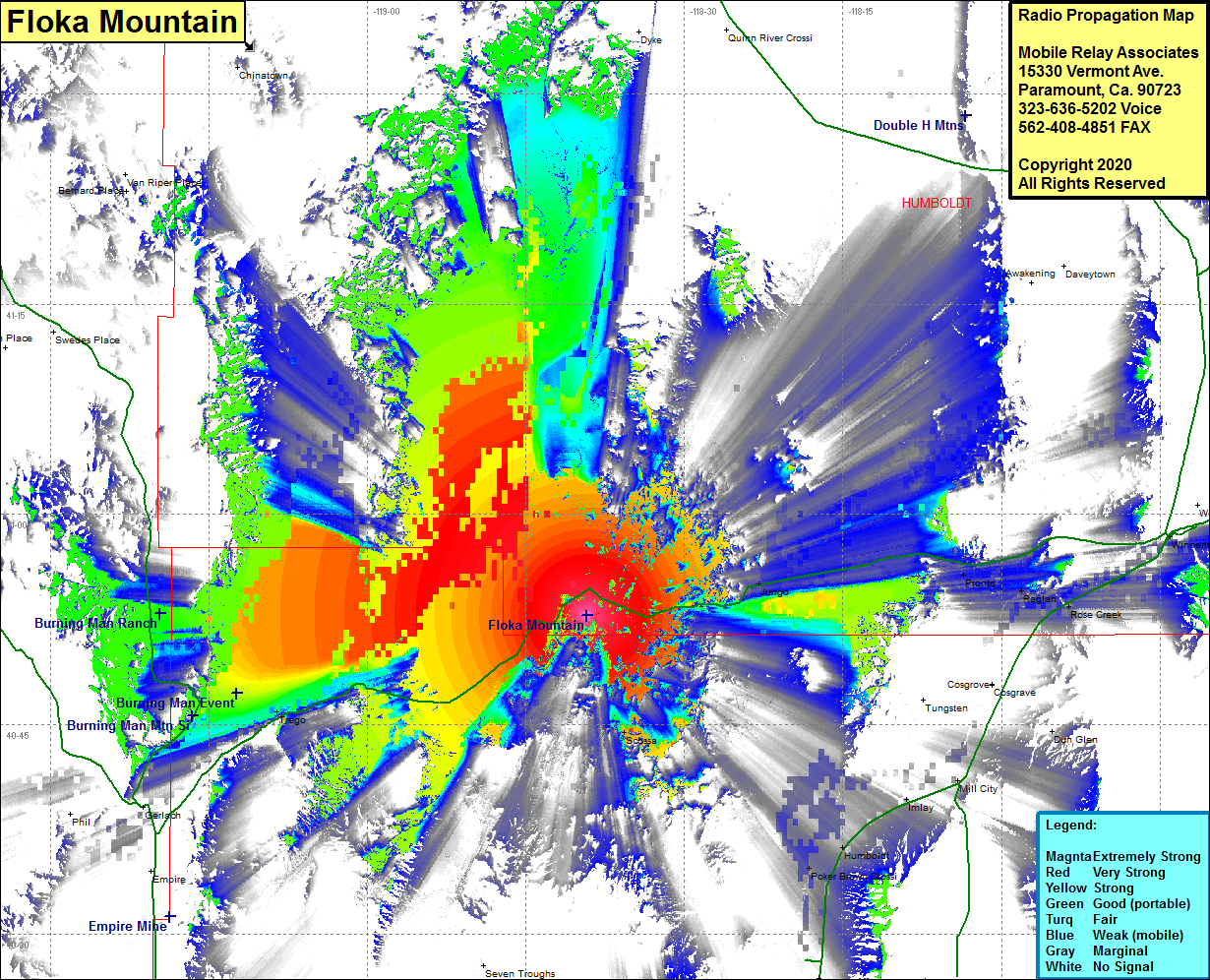 heat map radio coverage Floka Mountain